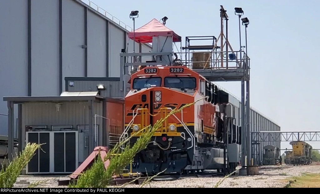 BNSF 3282 ES44ACH Tier 4 Credit Gets Her Emissions Testing Accomplished Prior to Her Delivery to The BNSF Railway. 